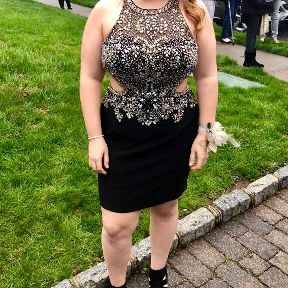 PromGirl Dresses & Skirts - black sequin short prom dress!! PromGirl Dresses & Skirts - black sequin short prom dress!!